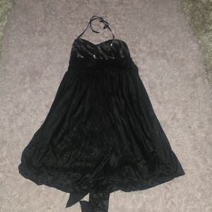 La Belle Black and Silver Midi Dress